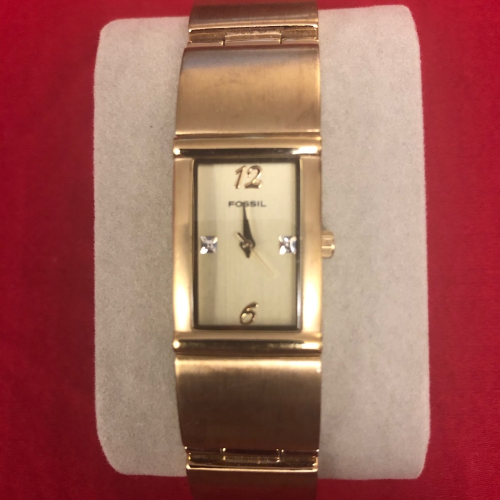 Fossil goldstone watch